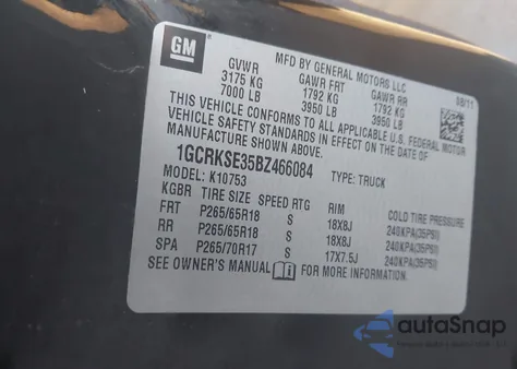 2011 Chevrolet Silverado 1500 Lt from USA, damaged, VIN 1GCRKSE35BZ466084